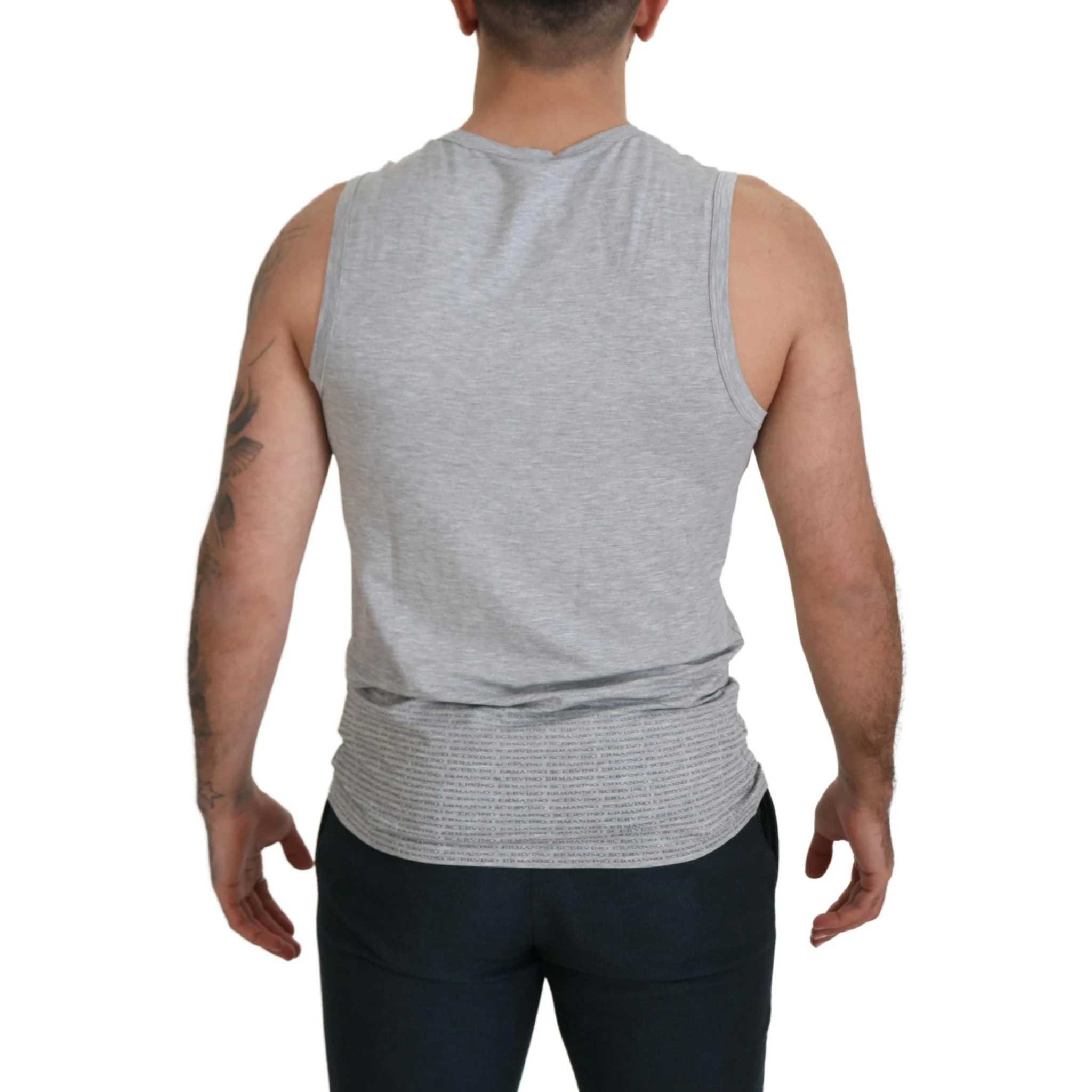 Grey Sleeveless Men Pullover T-shirt