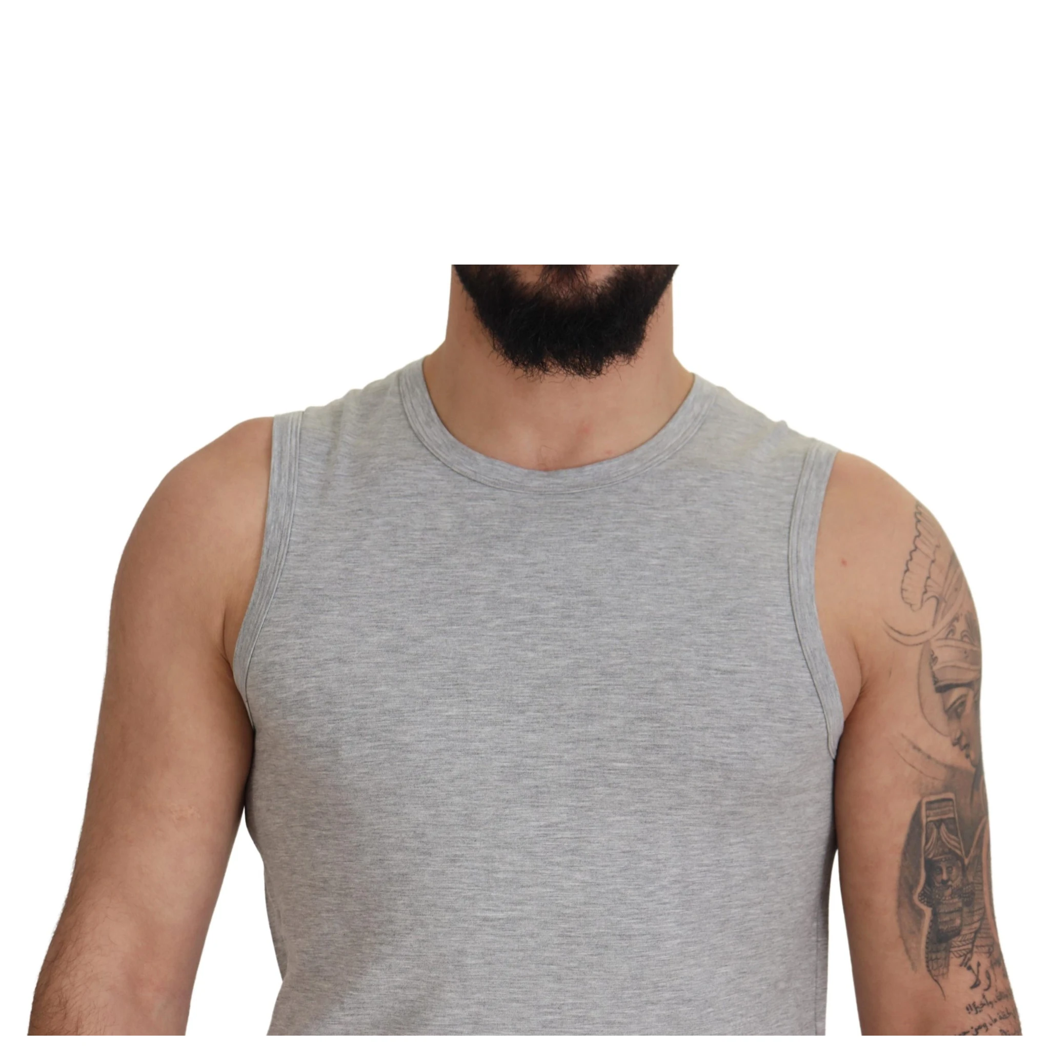 Grey Sleeveless Men Pullover T-shirt