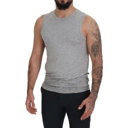 Grey Sleeveless Men Pullover T-shirt