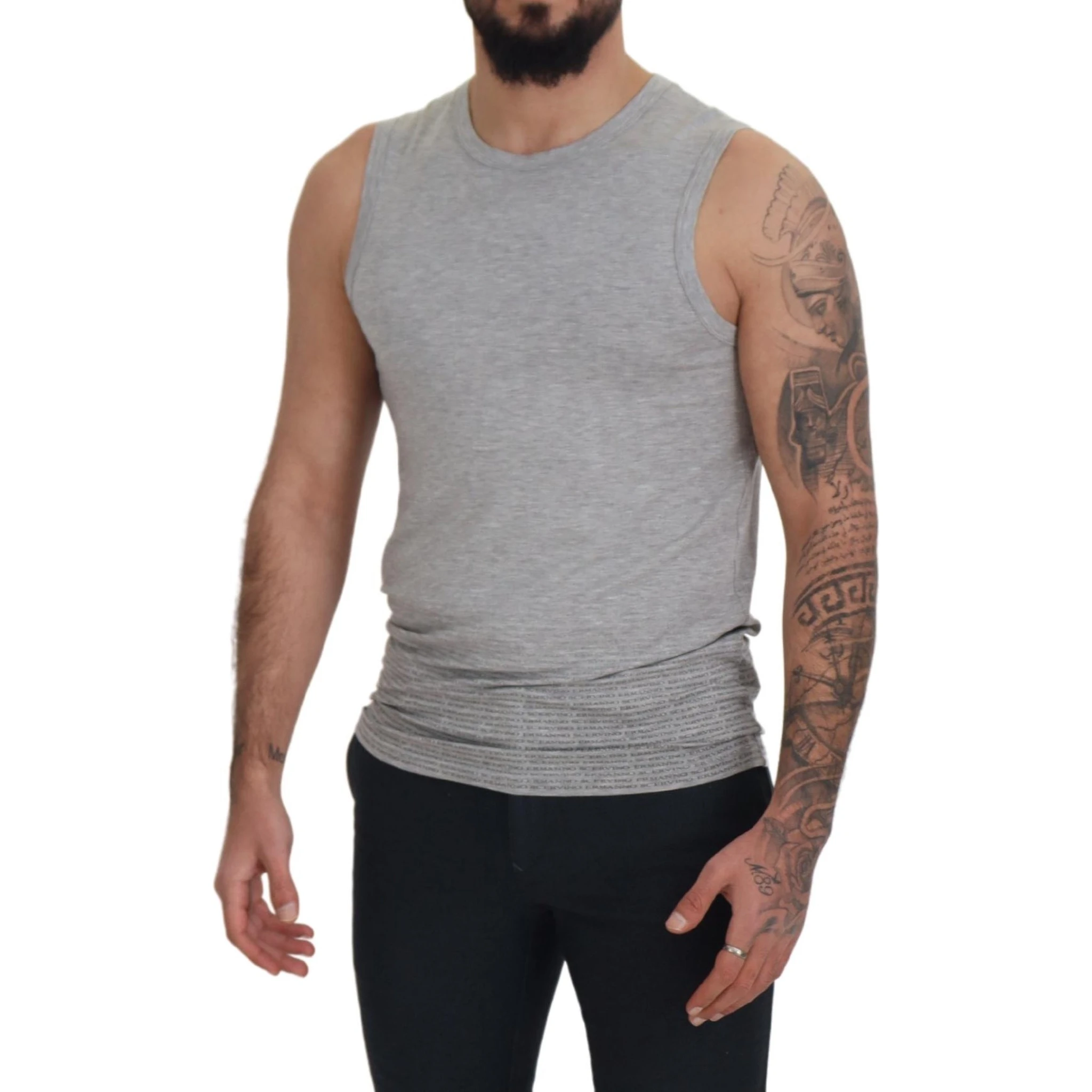 Grey Sleeveless Men Pullover T-shirt