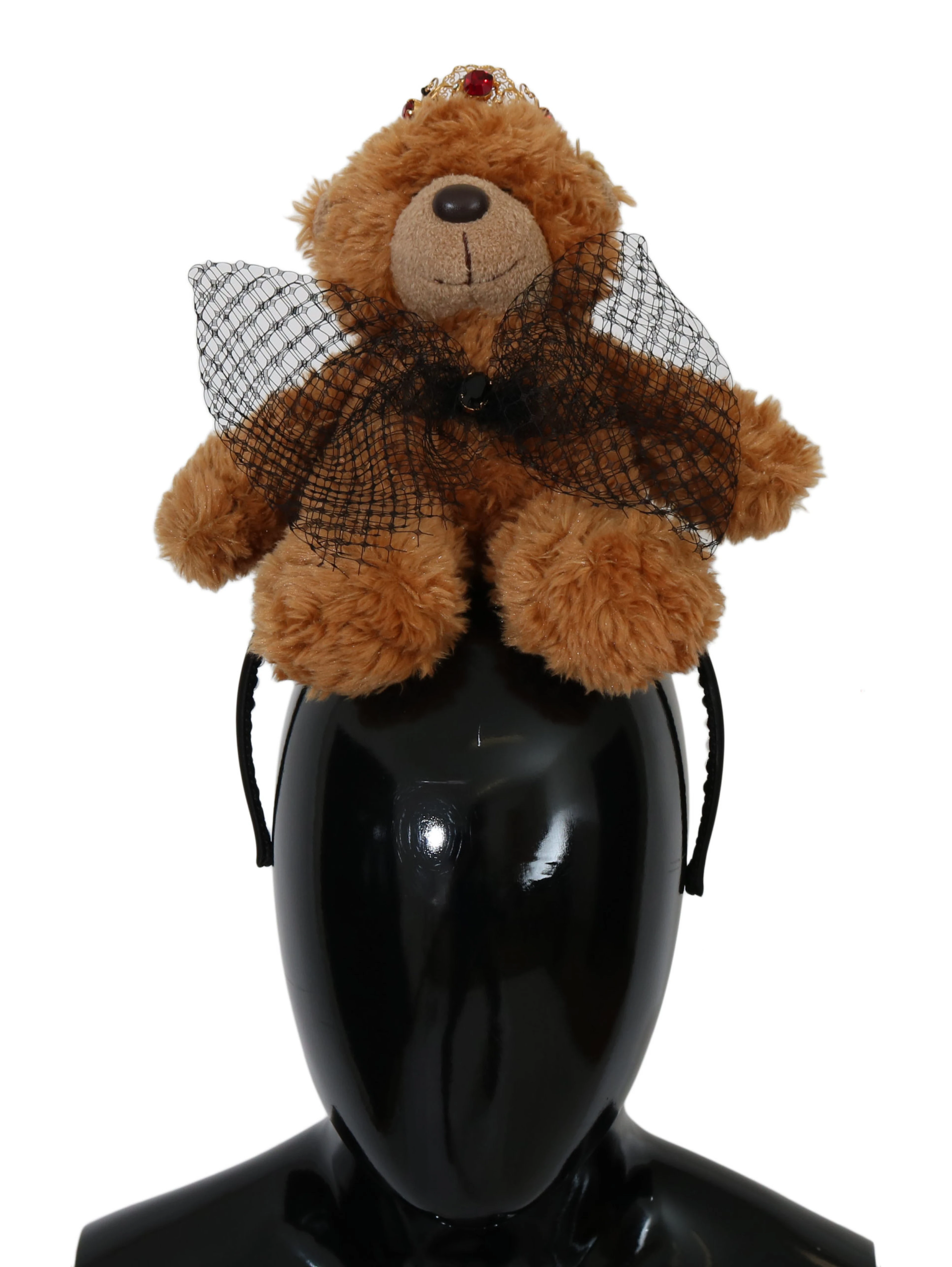 Teddy Bear Gold Crystal  Crown Tiara Diadem Hair Band