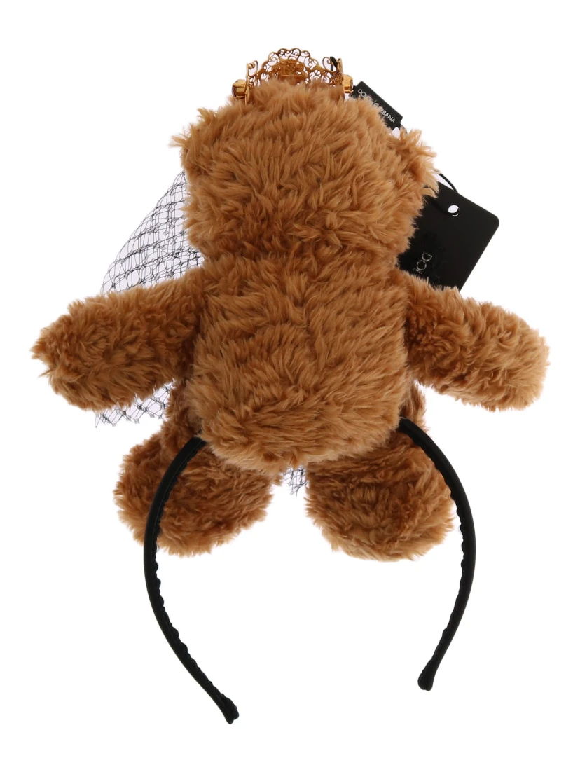 Teddy Bear Gold Crystal  Crown Tiara Diadem Hair Band