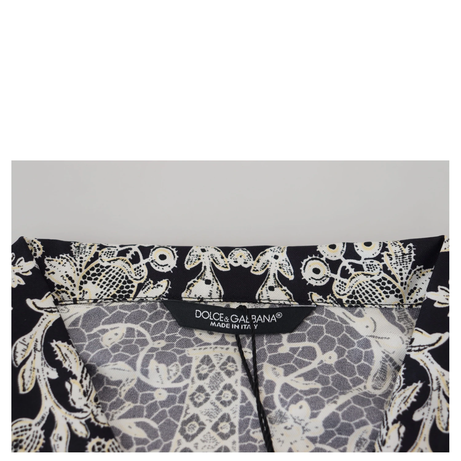 Blue Silk Floral Baroque Satin Casual Shirt