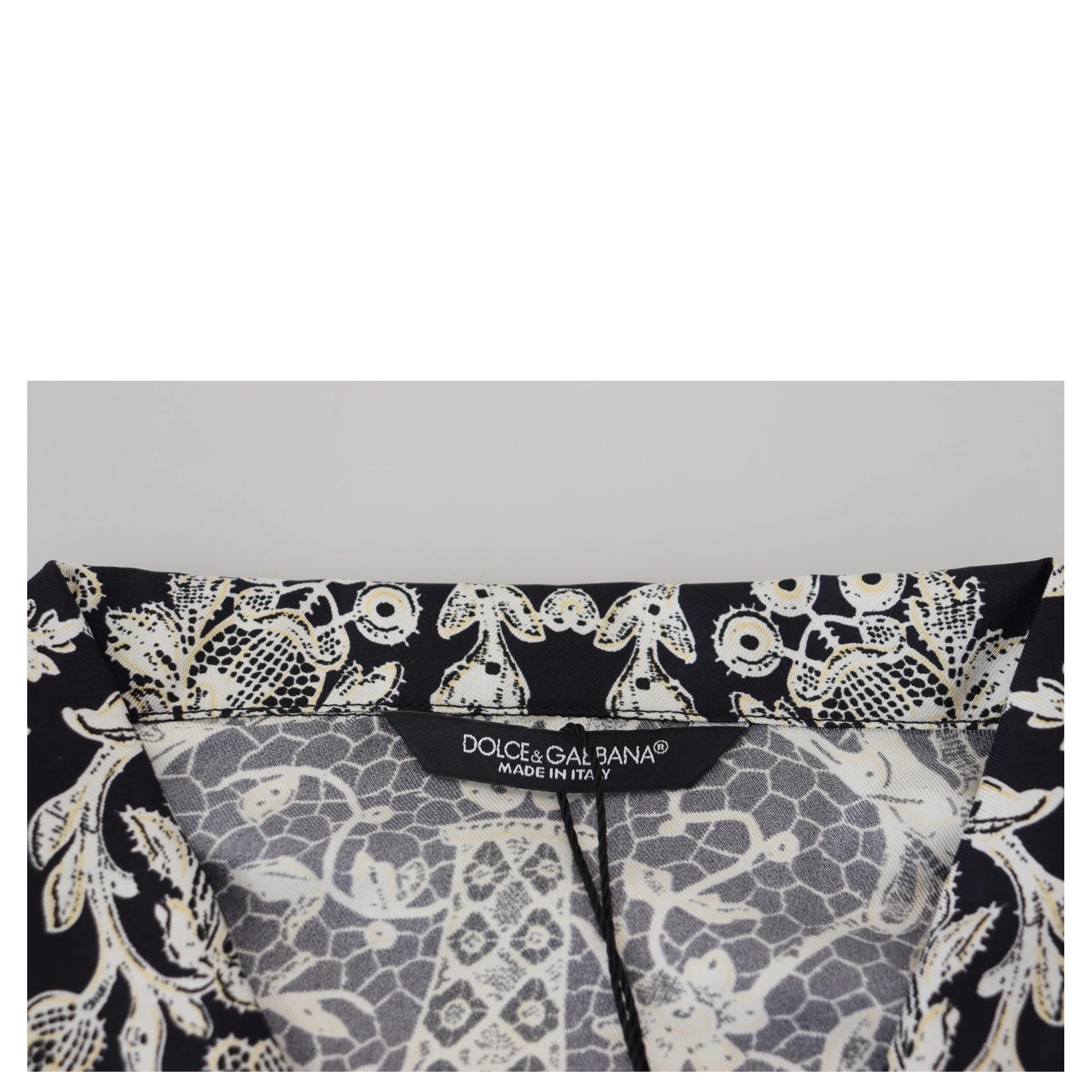 Blue Silk Floral Baroque Satin Casual Shirt