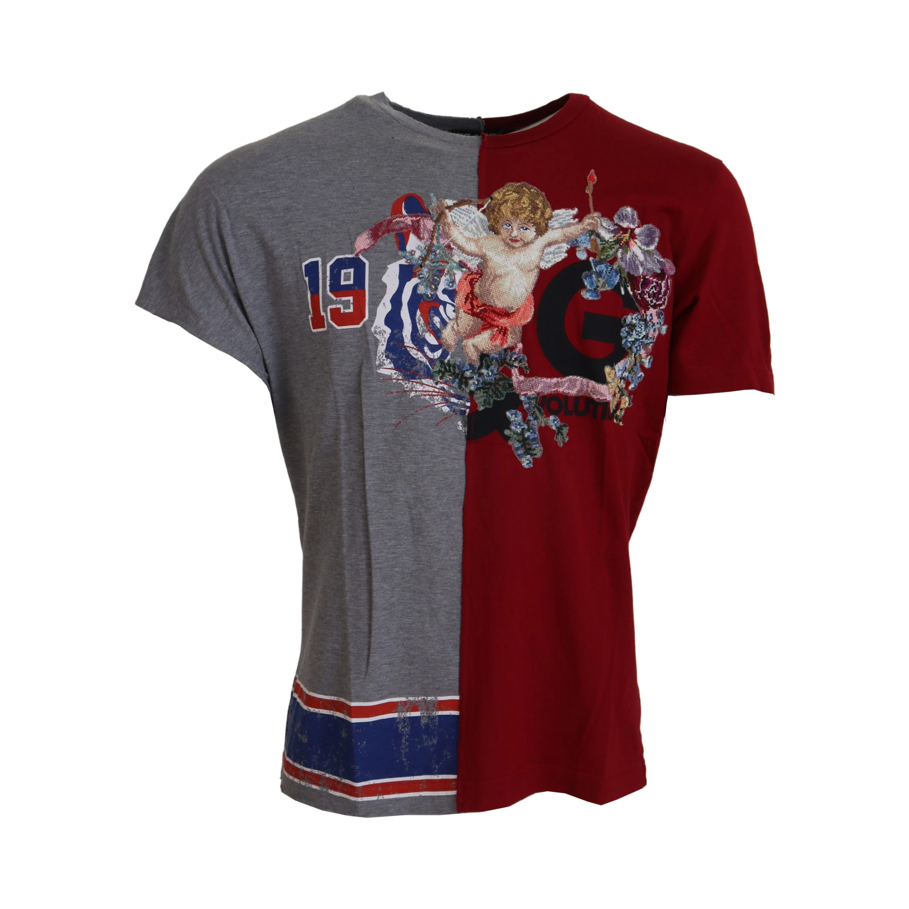 Red Gray Two Model DG Angel Crewneck T-shirt