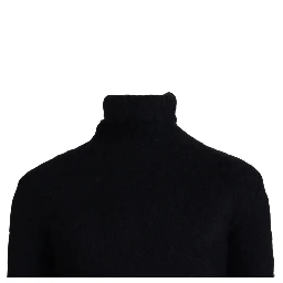 Black Gold Turtleneck Mohair Pullover Mens Sweater