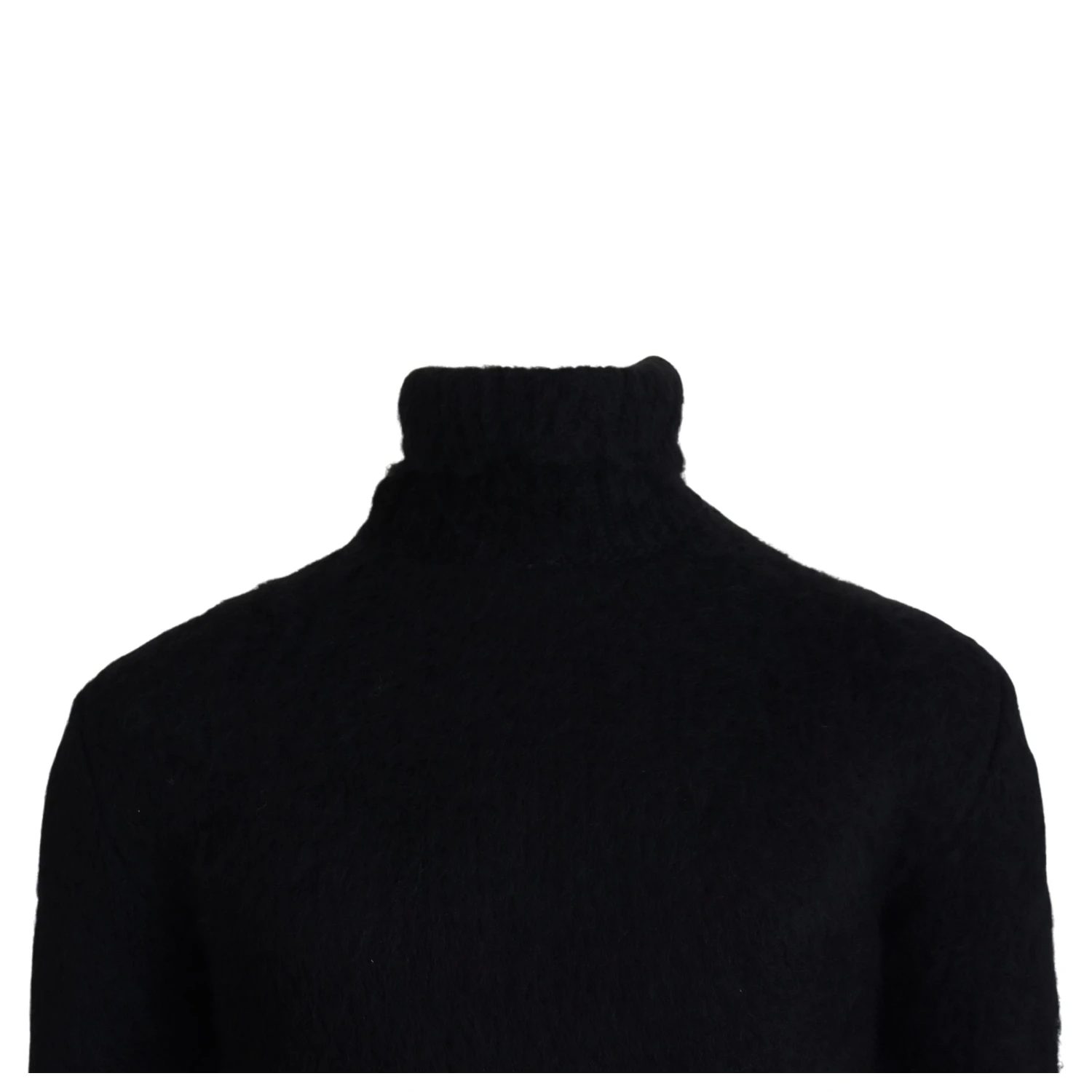Black Gold Turtleneck Mohair Pullover Mens Sweater
