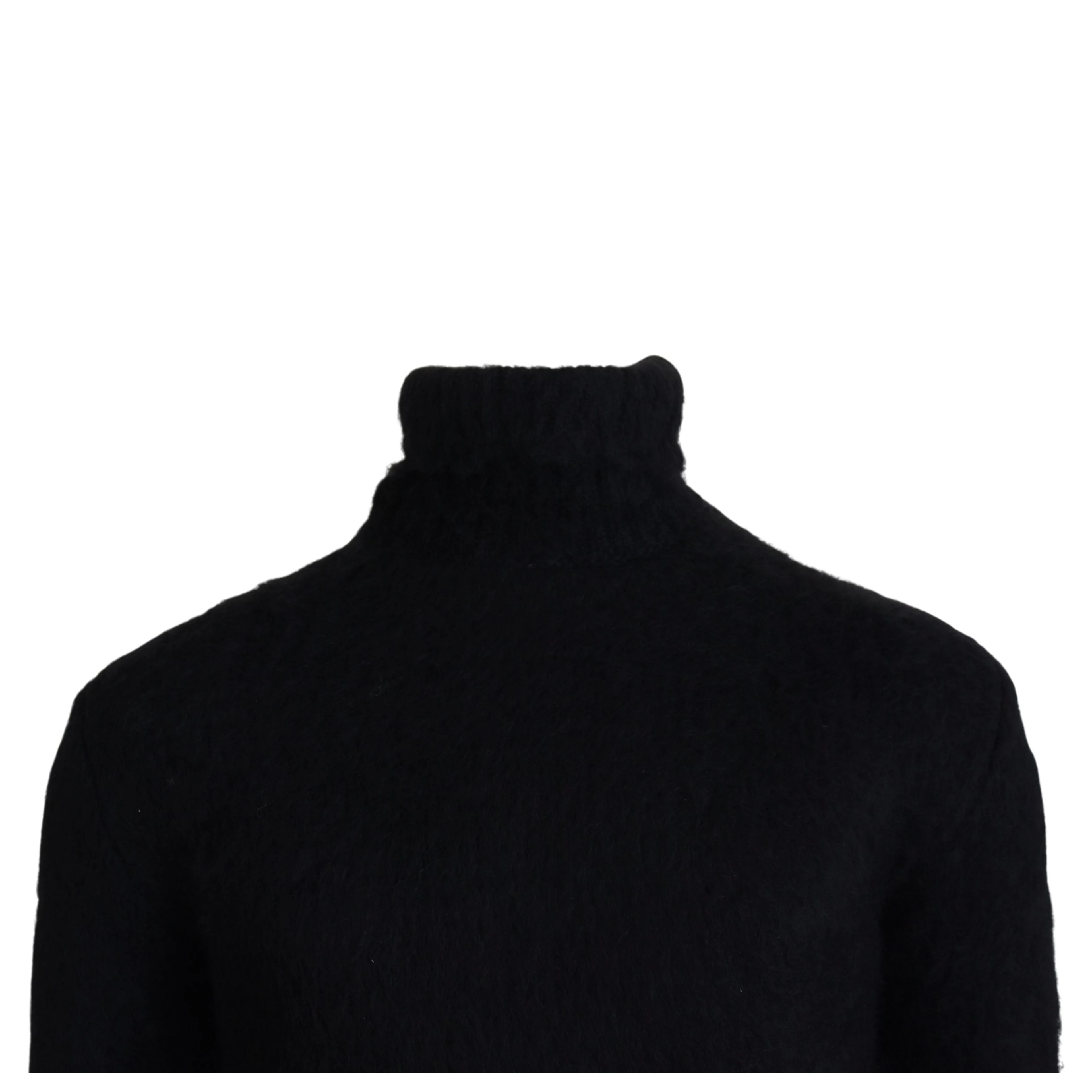 Black Gold Turtleneck Mohair Pullover Mens Sweater