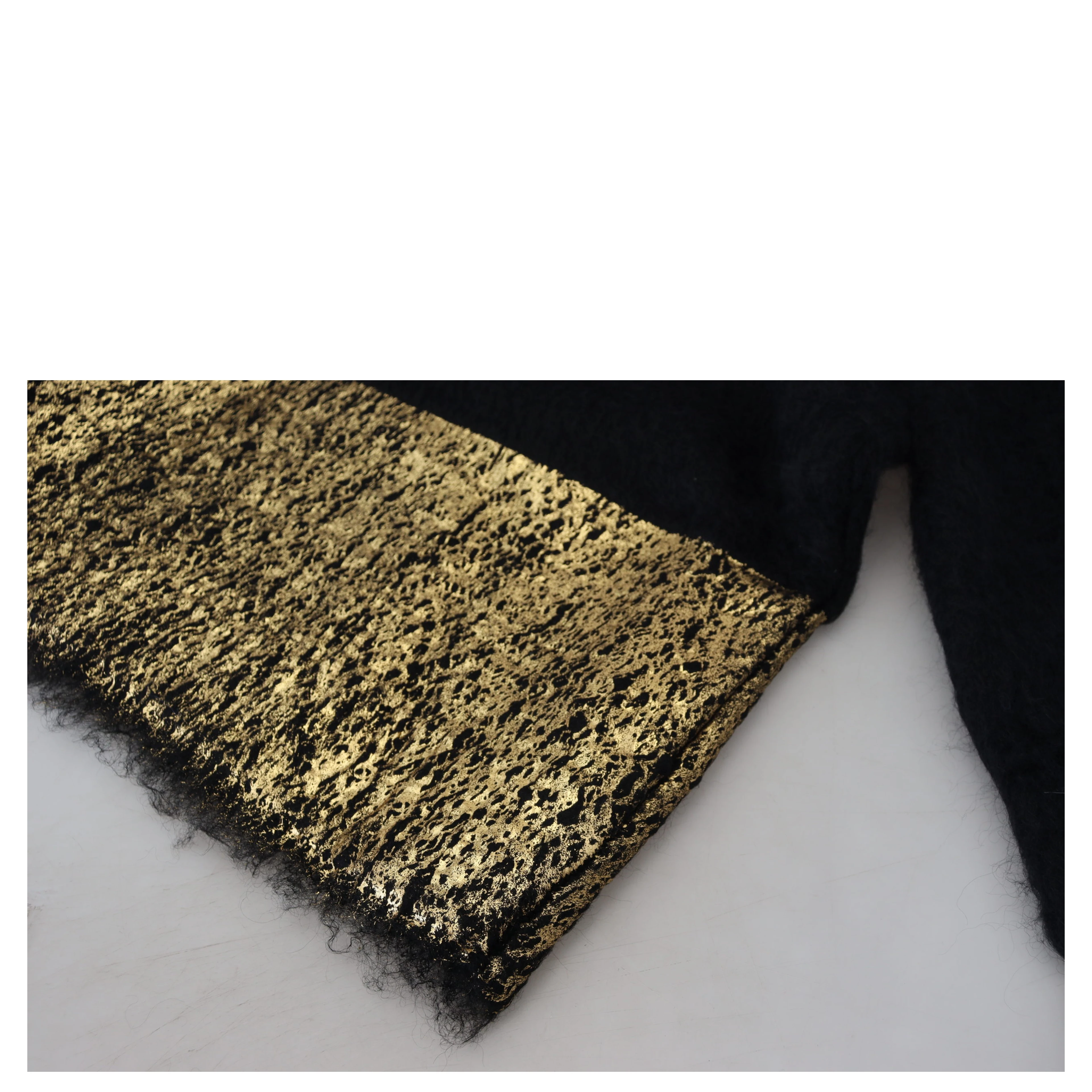 Black Gold Turtleneck Mohair Pullover Mens Sweater