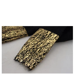 Black Gold Turtleneck Mohair Pullover Mens Sweater