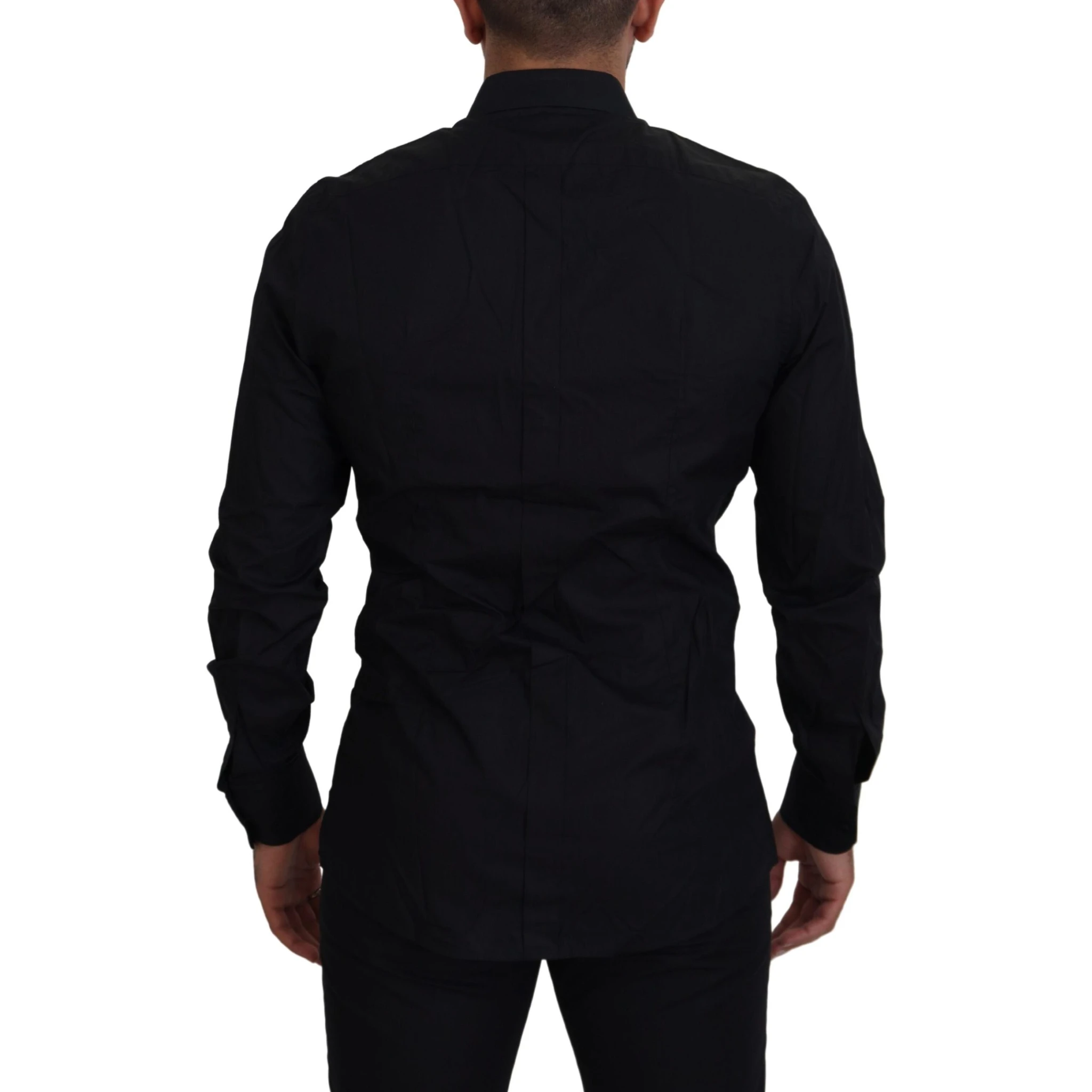 Black Gold Crown Slim Fit Dress Formal Shirt