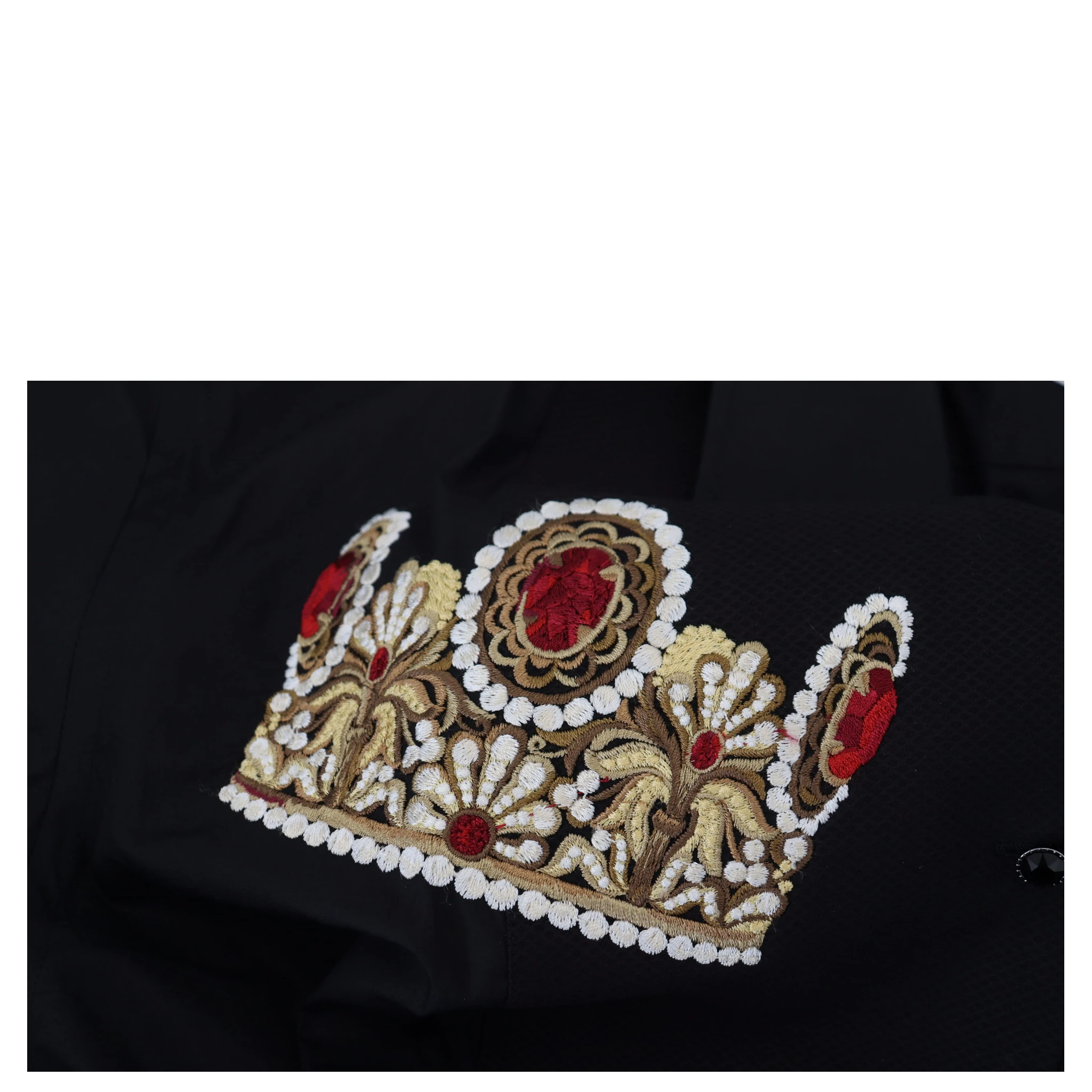 Black Gold Crown Slim Fit Dress Formal Shirt