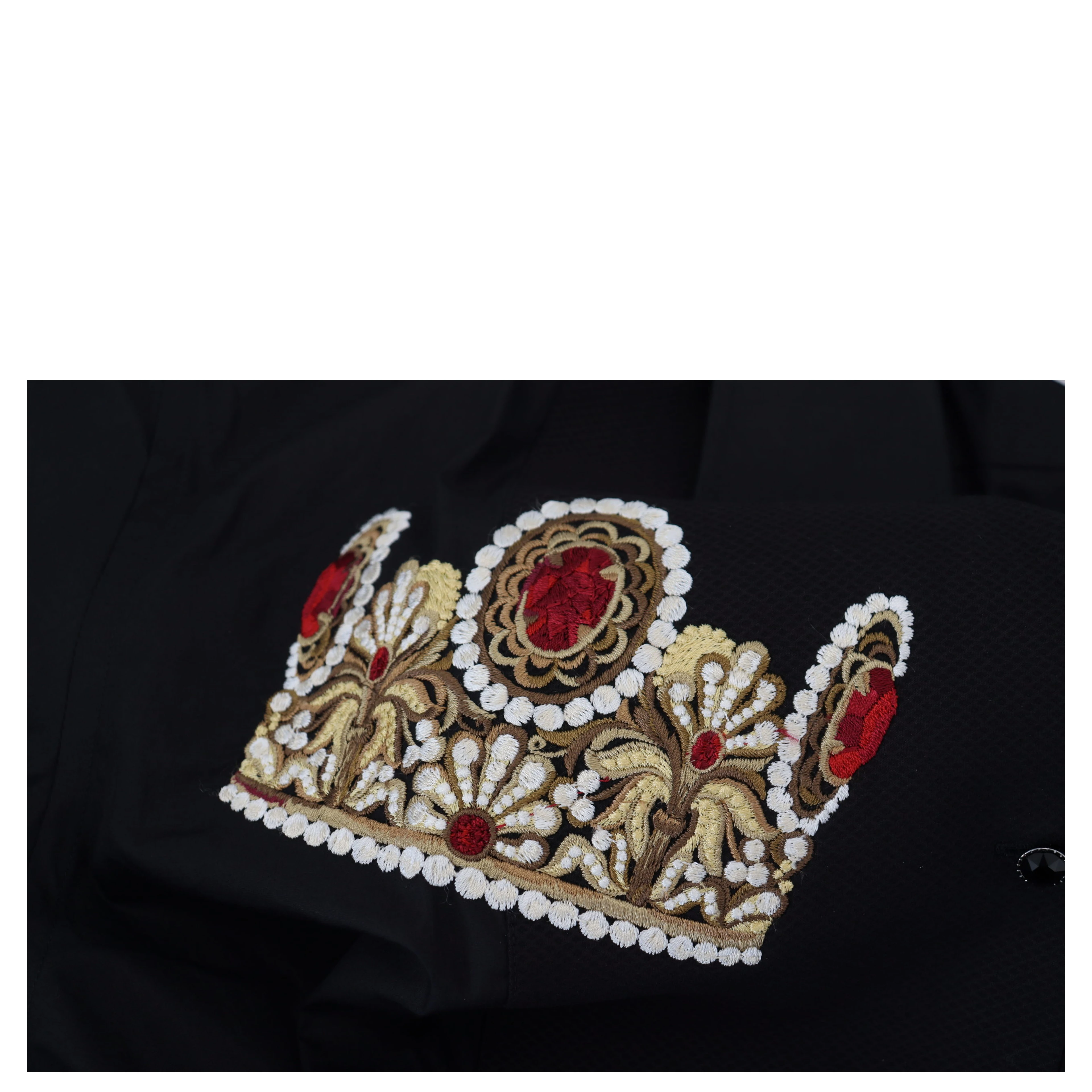 Black Gold Crown Slim Fit Dress Formal Shirt