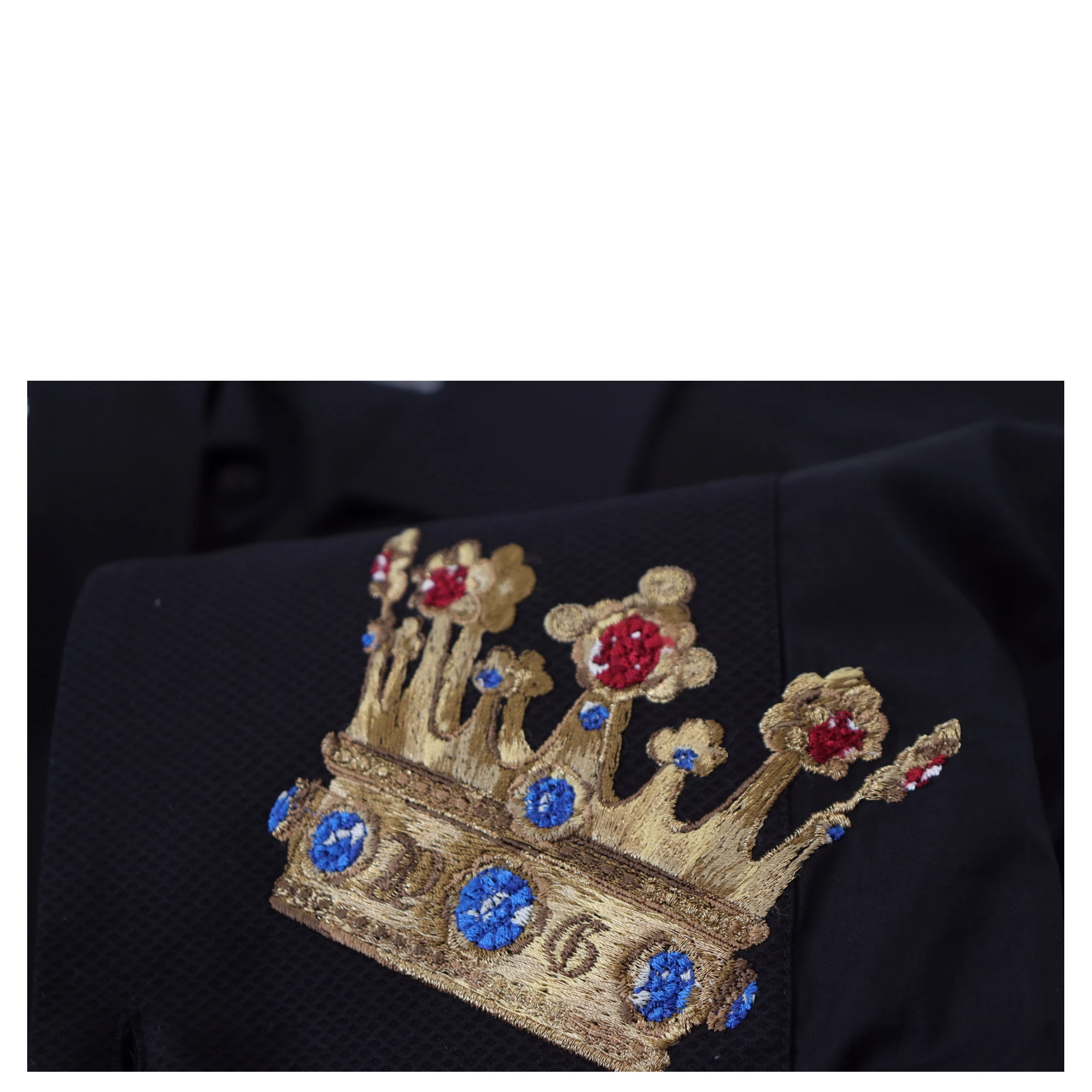 Black Gold Crown Slim Fit Dress Formal Shirt