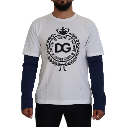 White Blue DG Crown Pullover Sweater