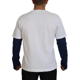 White Blue DG Crown Pullover Sweater