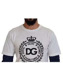 White Blue DG Crown Pullover Sweater