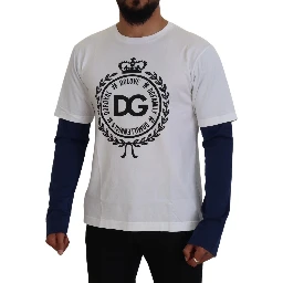 White Blue DG Crown Pullover Sweater