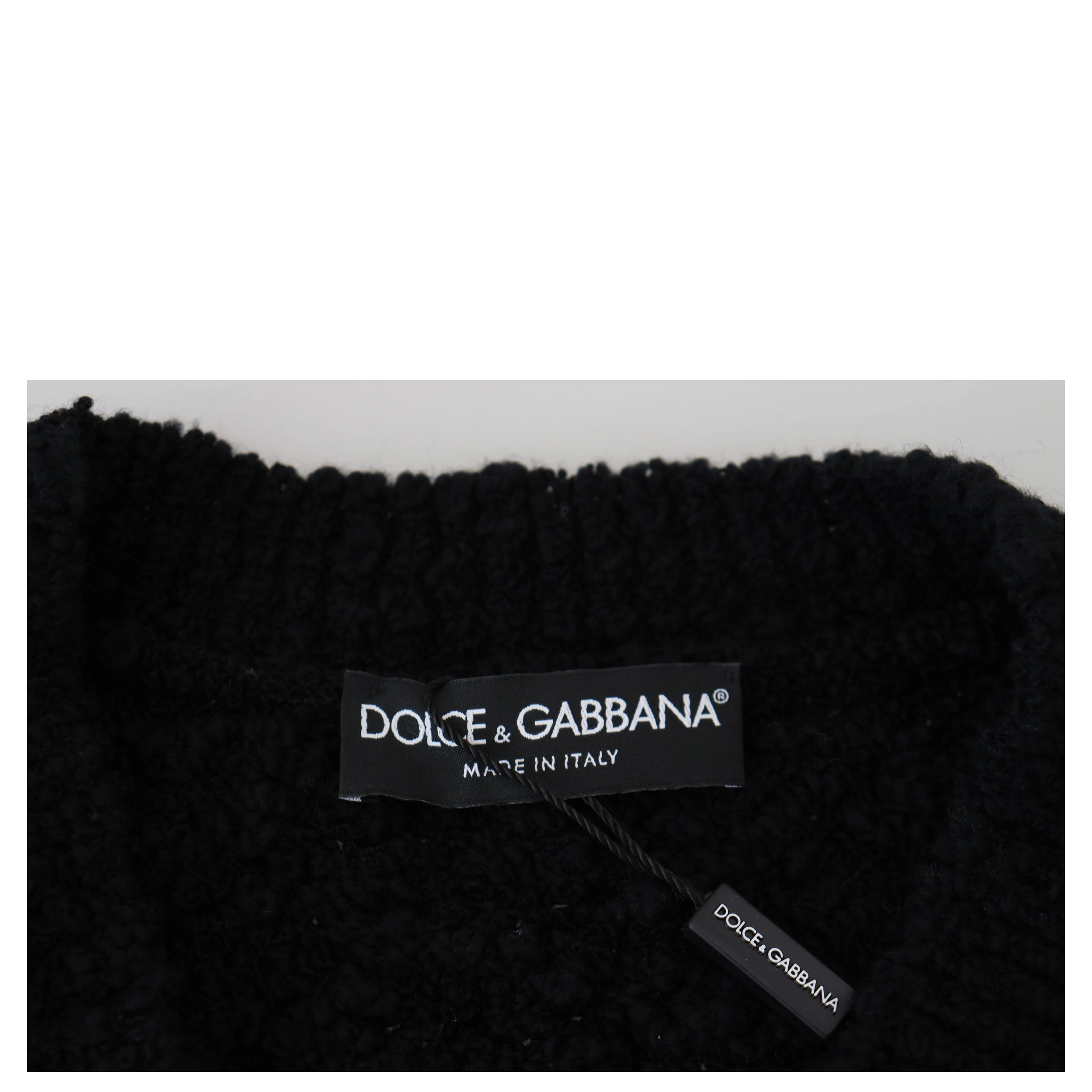 Black Wool V-neck Knitted Pullover Sweater