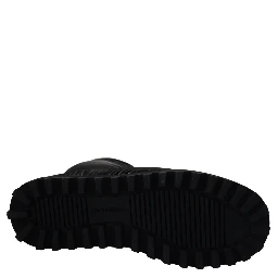 Black Boots Padded Mid Calf Winter Shoes