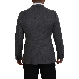 Gray Wool Stretch Slim Fit Jacket Blazer