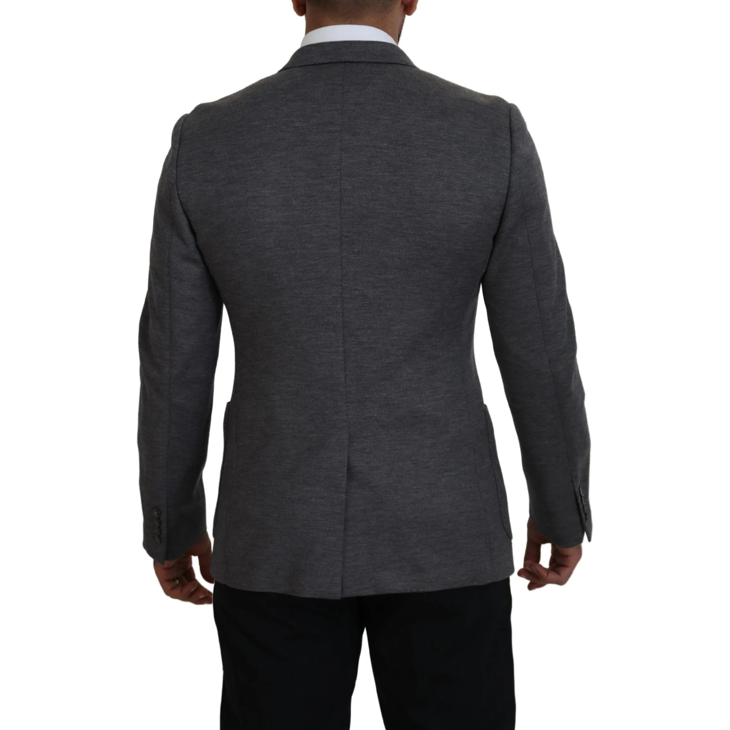 Gray Wool Stretch Slim Fit Jacket Blazer