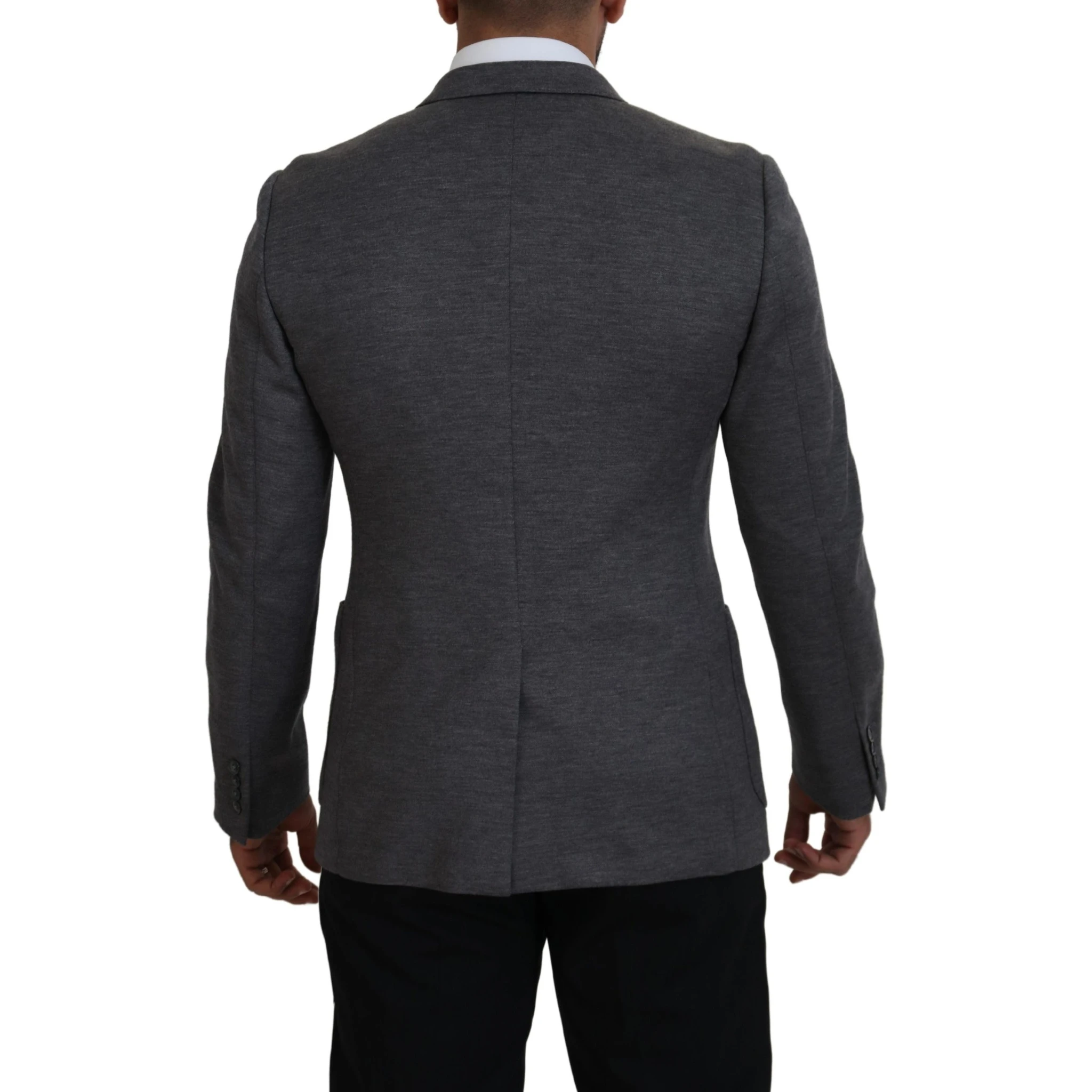 Gray Wool Stretch Slim Fit Jacket Blazer