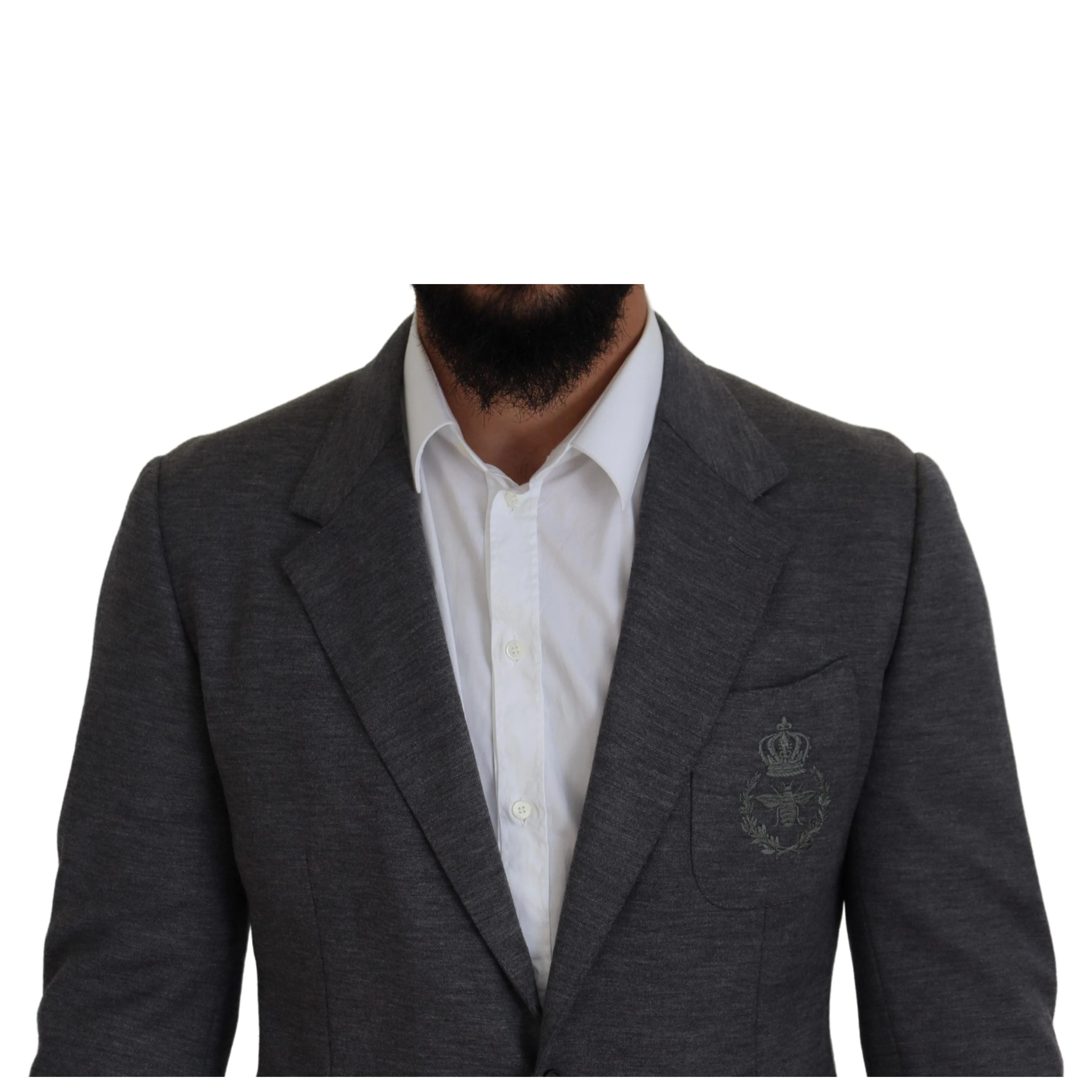 Gray Wool Stretch Slim Fit Jacket Blazer