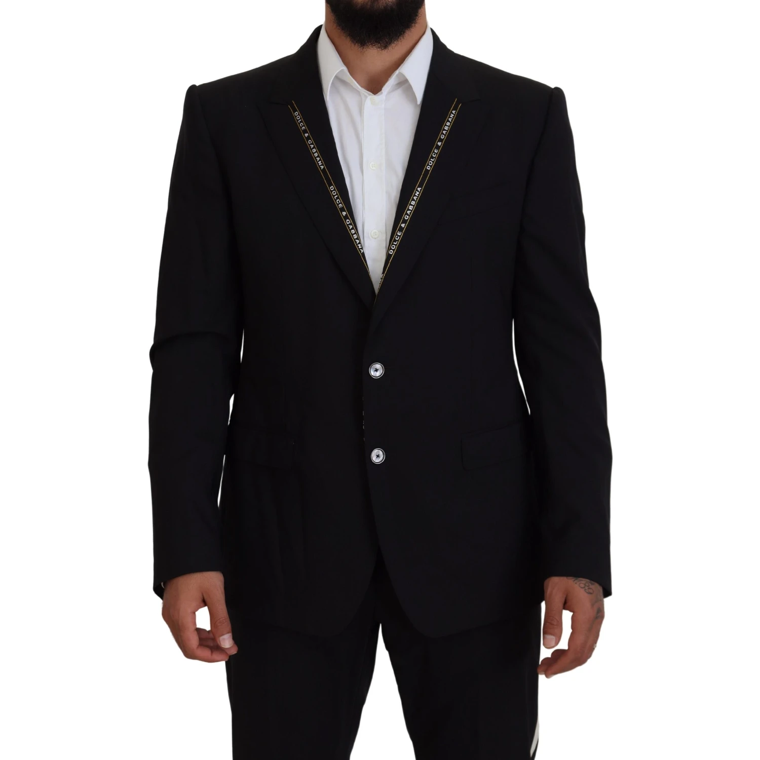 Black Wool Stretch Slim Fit Jacket Blazer