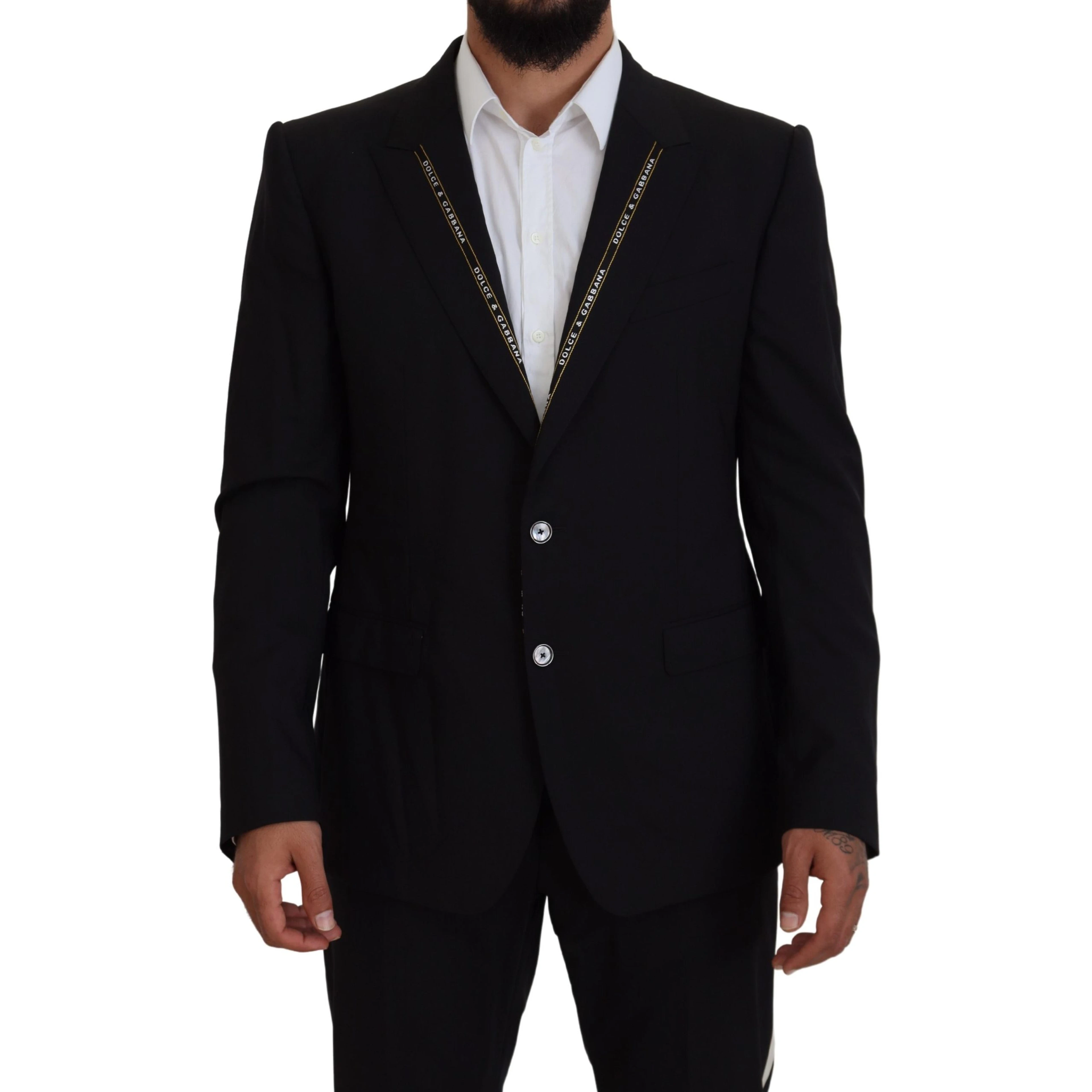 Black Wool Stretch Slim Fit Jacket Blazer