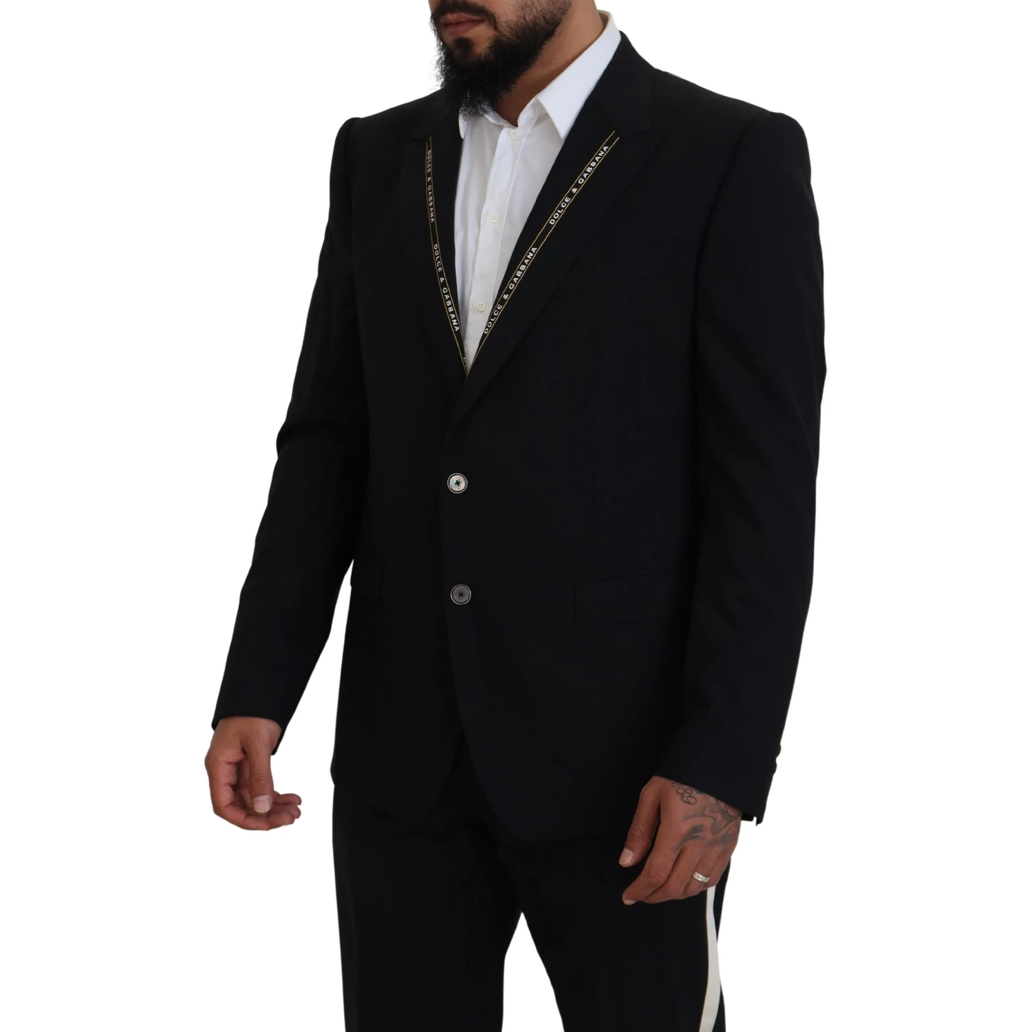 Black Wool Stretch Slim Fit Jacket Blazer