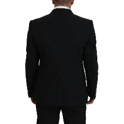 Black Wool Stretch Slim Fit Jacket Blazer