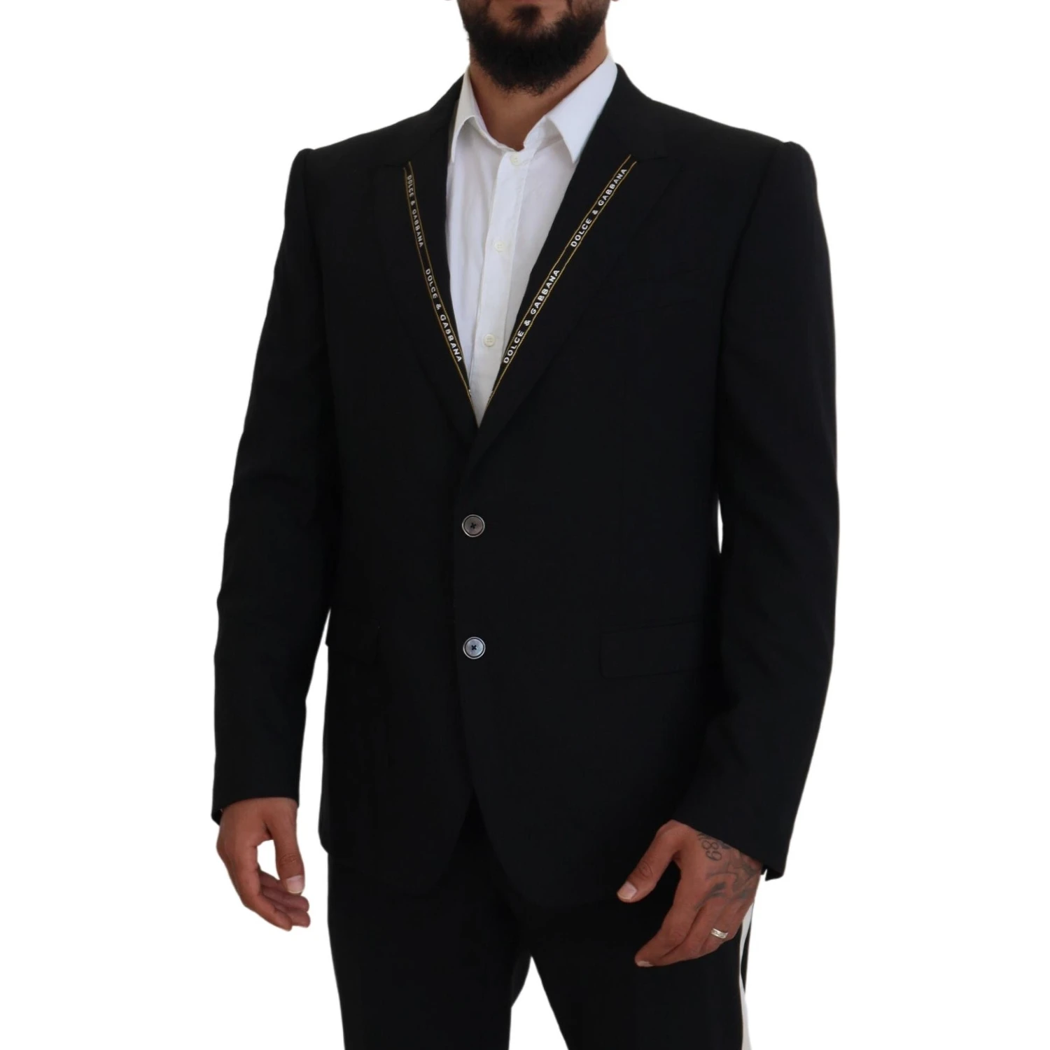 Black Wool Stretch Slim Fit Jacket Blazer