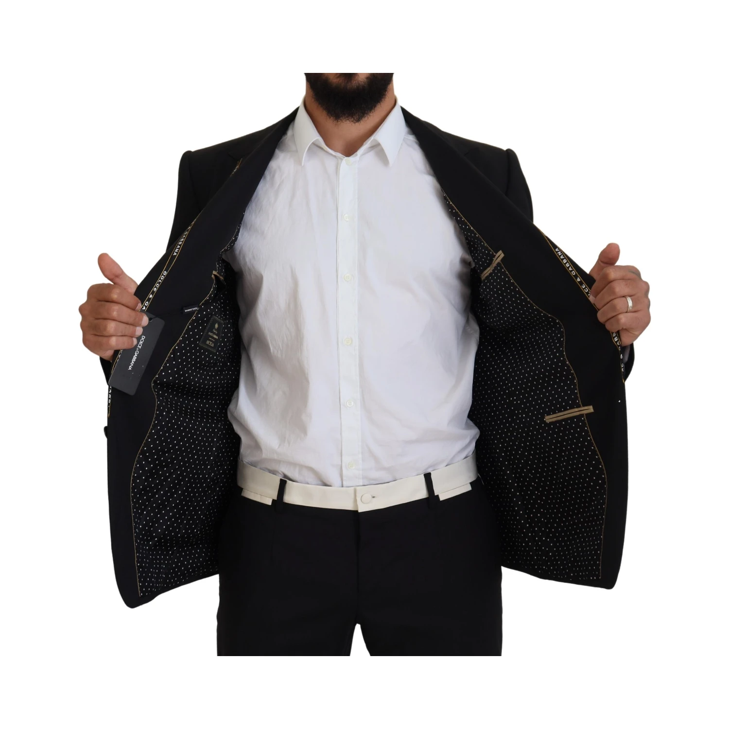 Black Wool Stretch Slim Fit Jacket Blazer