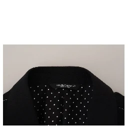 Black Wool Stretch Slim Fit Jacket Blazer