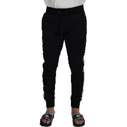 Black DG Print Mens Jogger Pants