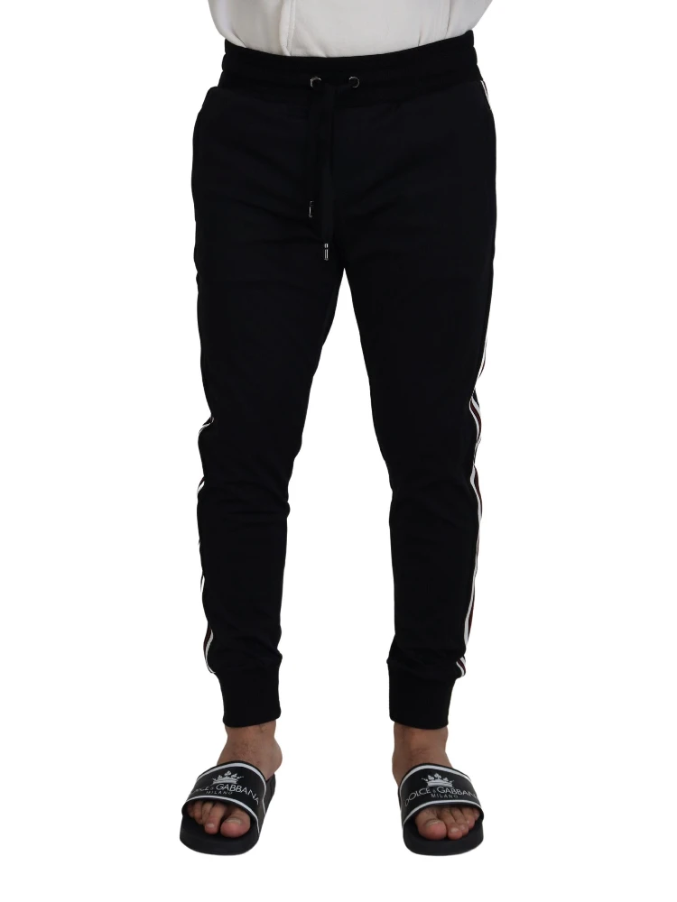 Black DG Print Mens Jogger Pants