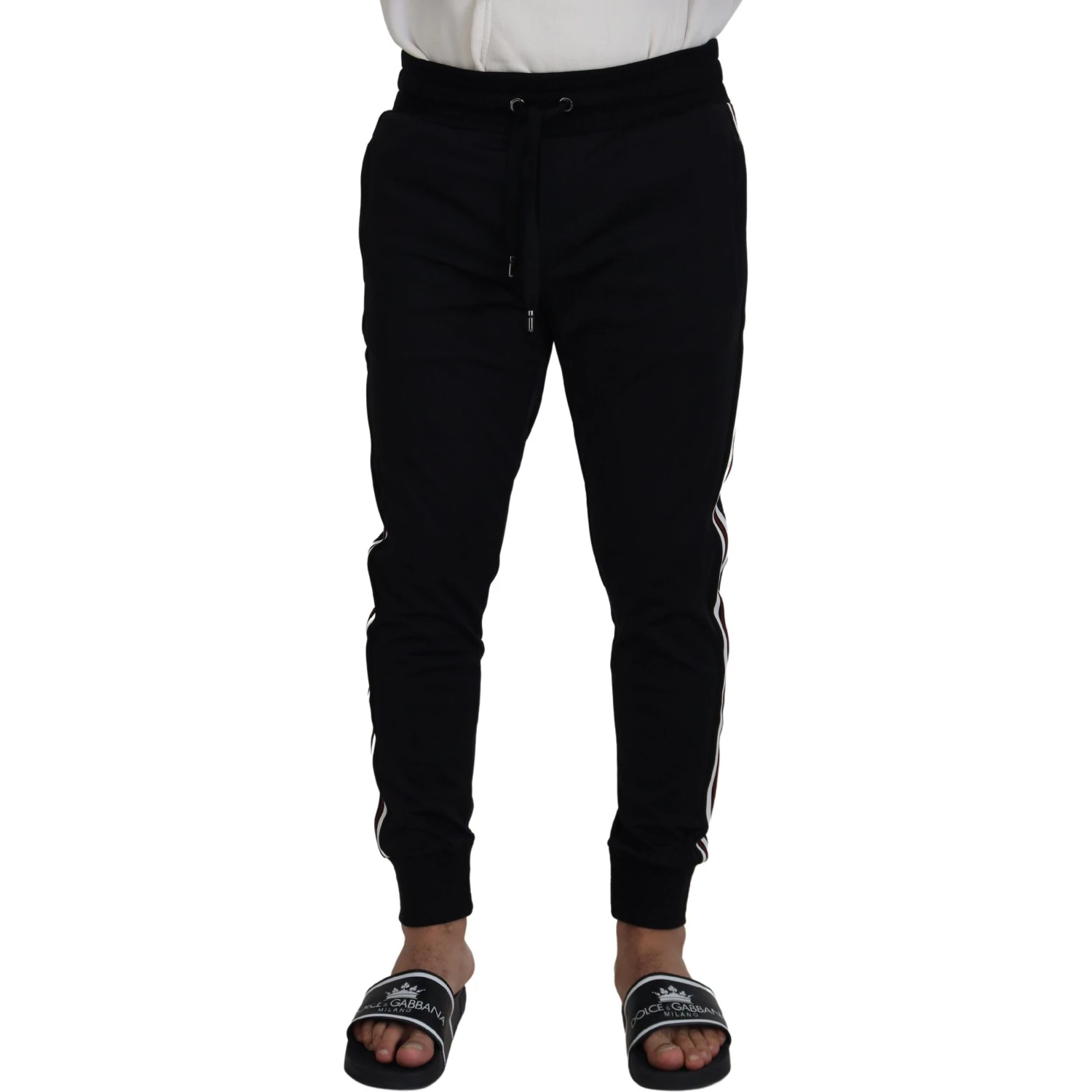 Black DG Print Mens Jogger Pants