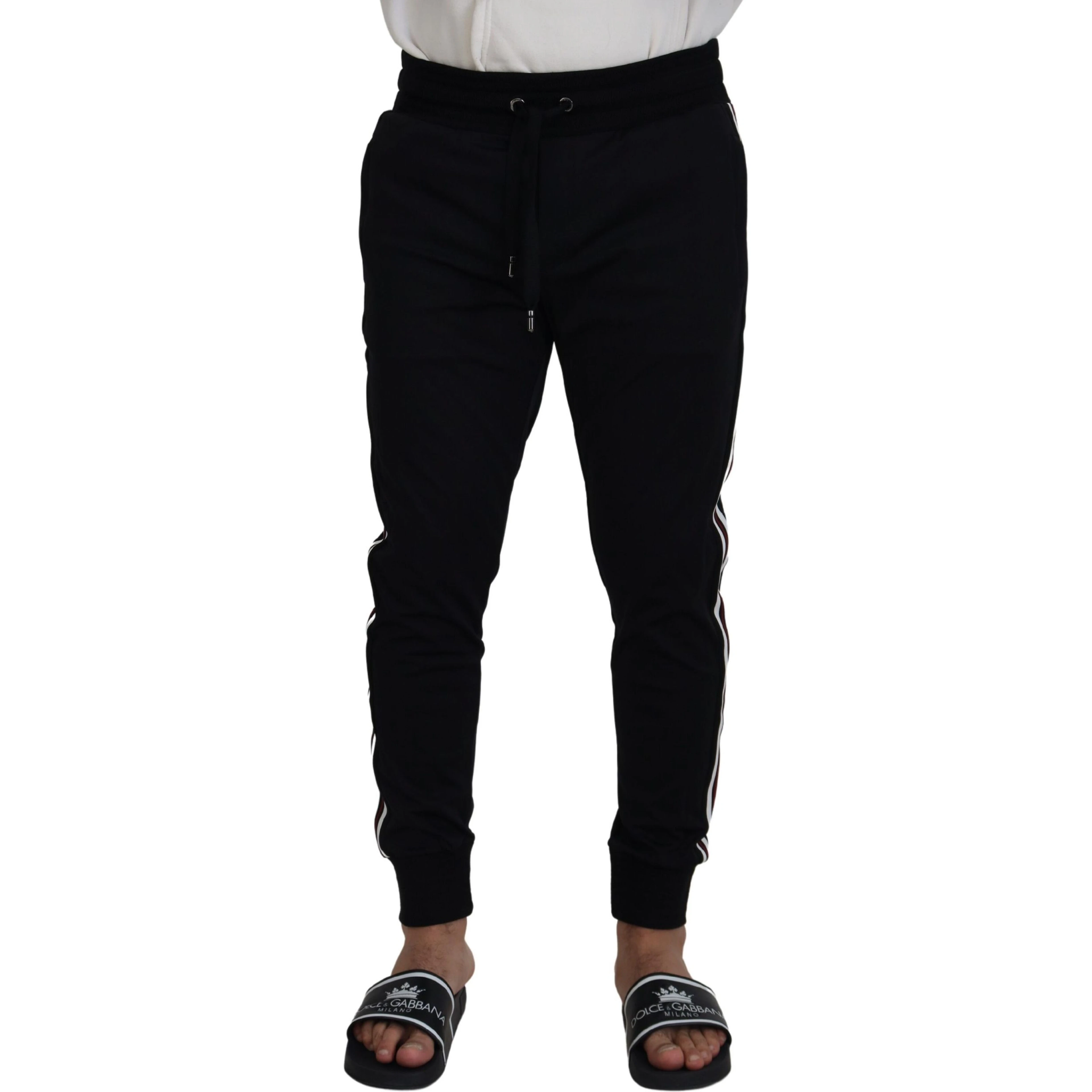Black DG Print Mens Jogger Pants