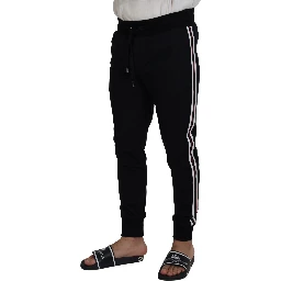 Black DG Print Mens Jogger Pants
