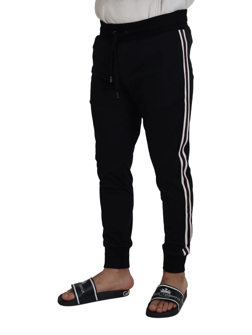 Black DG Print Mens Jogger Pants