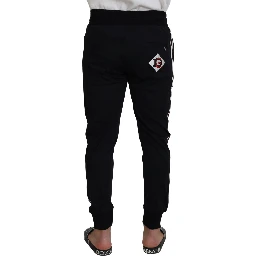 Black DG Print Mens Jogger Pants