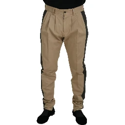 Brown Black Cotton Chino Men Pants