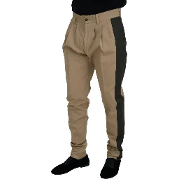 Brown Black Cotton Chino Men Pants