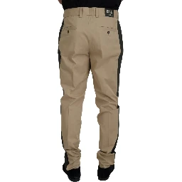 Brown Black Cotton Chino Men Pants