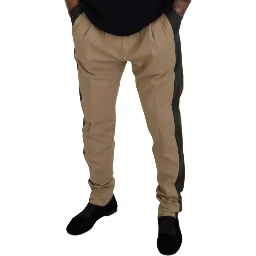 Brown Black Cotton Chino Men Pants
