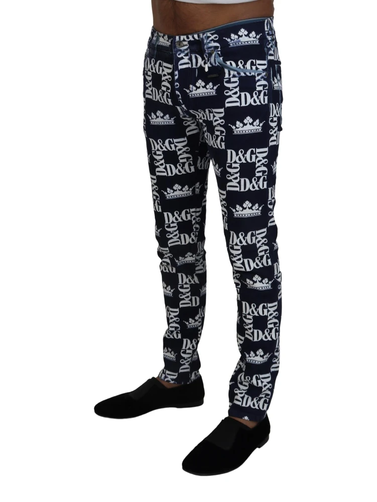 Blue Cotton DG Crown Skinny Denim Jeans alternative