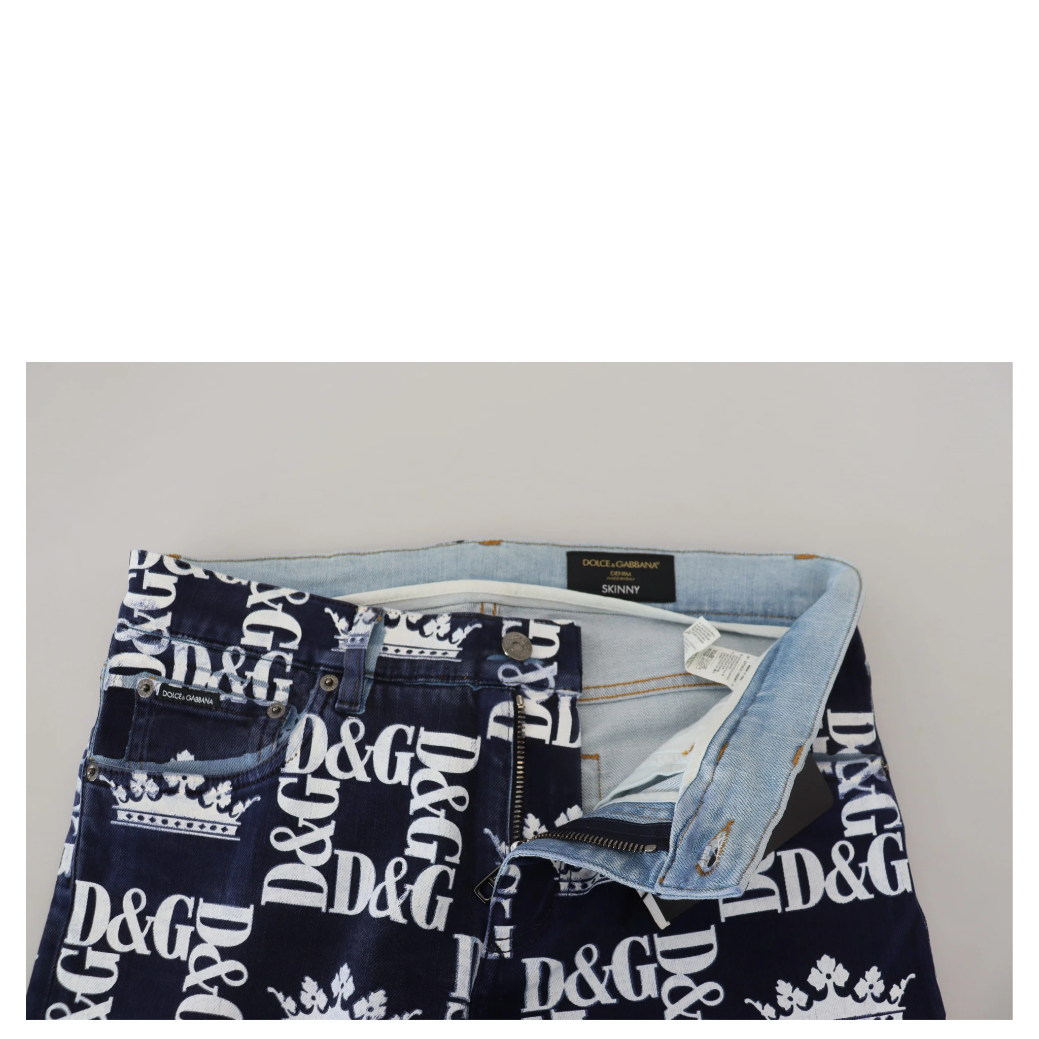 Blue Cotton DG Crown Skinny Denim Jeans