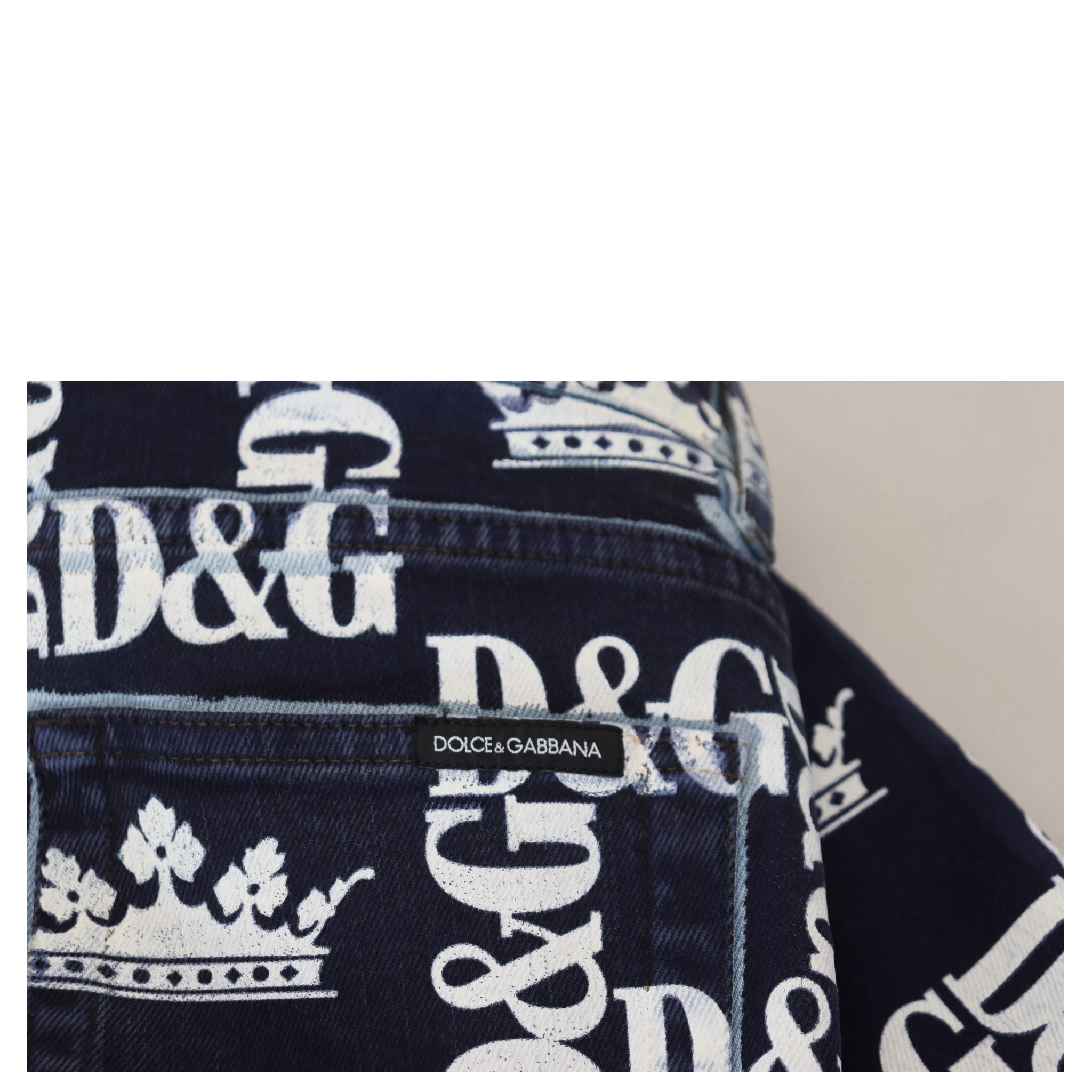 Blue Cotton DG Crown Skinny Denim Jeans