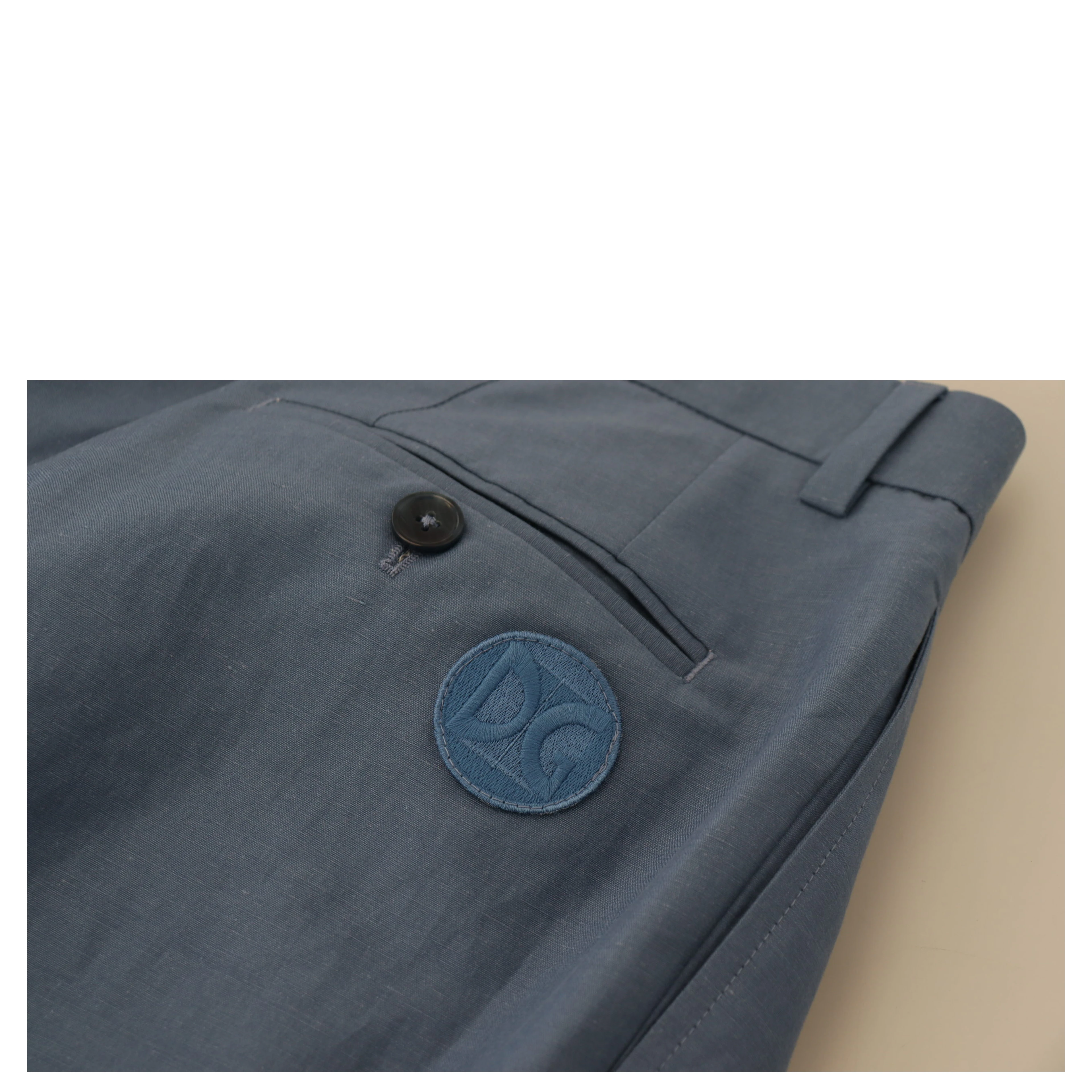 Blue Linen Chino Formal Pants